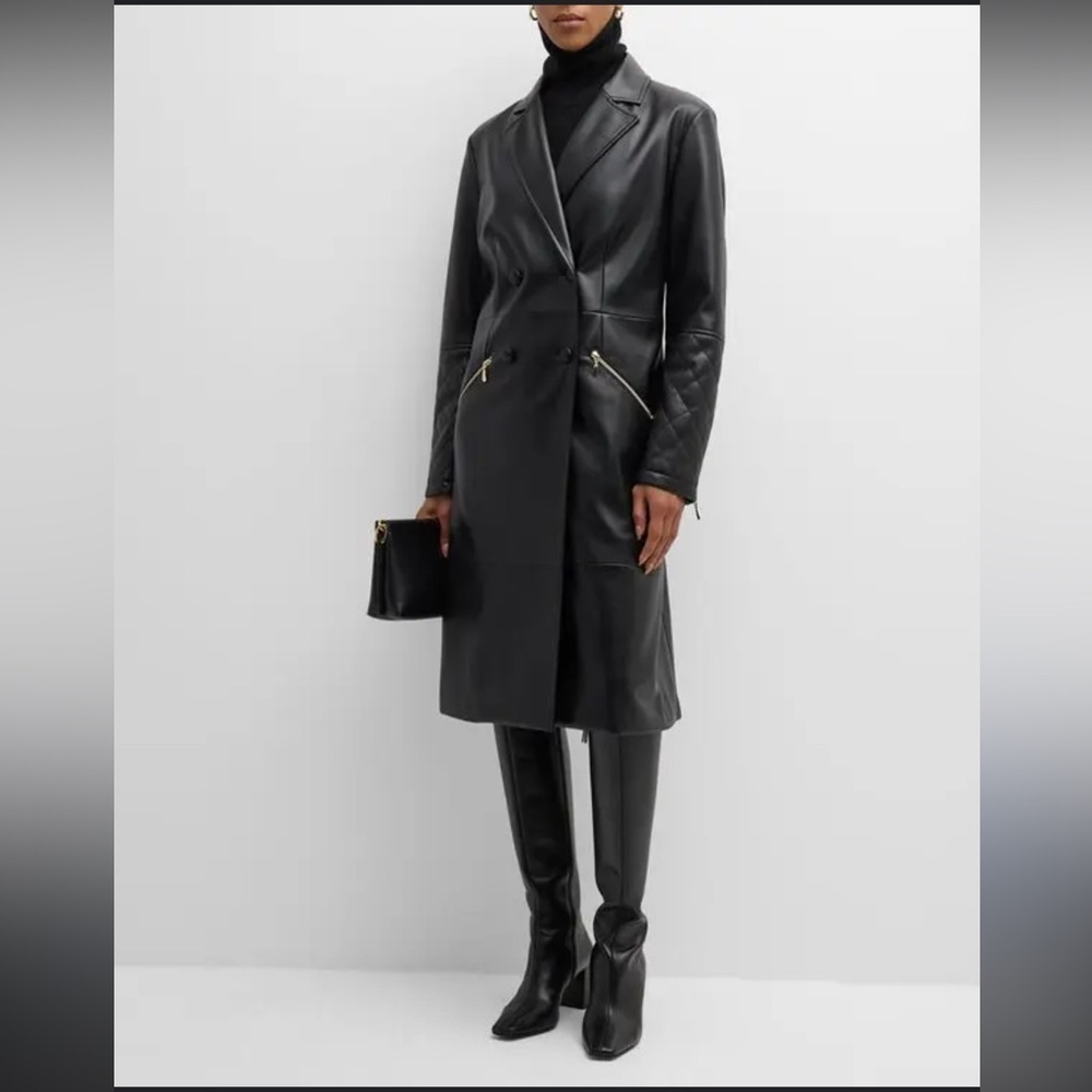 Elie Tahari The Dina Vegan Leather Jacket